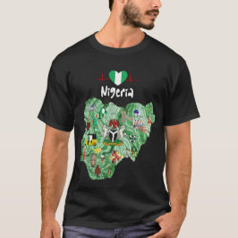 Nigeria-Erbe-Karten-Shirt - Nigeria-Stolz-T-Shirt T-Shirt