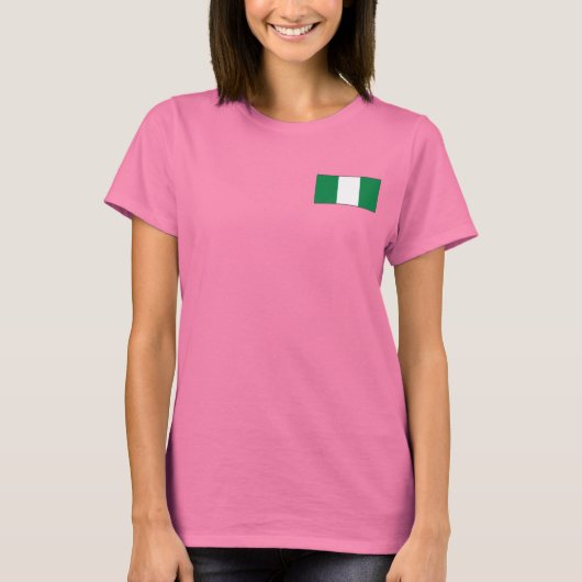 Nigeria Flag and Map dk T - Shirt (Vorderseite)