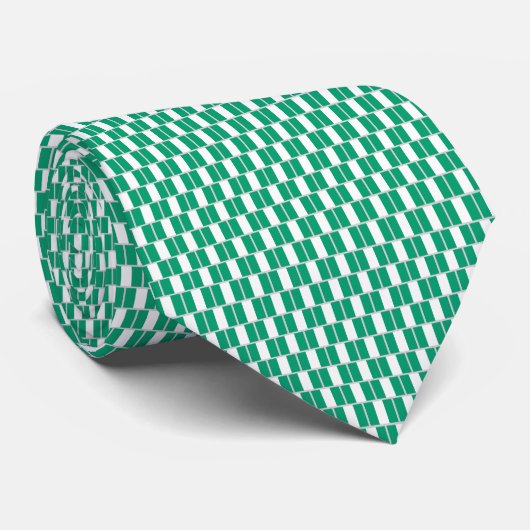 Nigeria Flag Brick Pattern Krawatte (Gerollt)