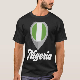 NIGERIA Flag Button I Liebe NIGERIA Reisen T-Shirt