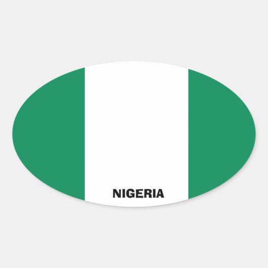 Nigeria Flag Euro-Style Oval Sticker (Vorderseite)