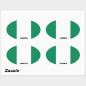 Nigeria Flag Euro-Style Oval Sticker (Blatt)