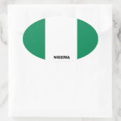 Nigeria Flag Euro-Style Oval Sticker (Tasche)