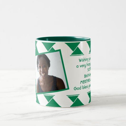NIGERIA FLAG Fotovorlage Ihren Text hinzufügen Zweifarbige Tasse (Mittel)