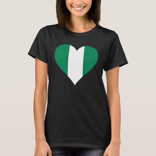 Nigeria Flag Heart Nigeria Love Nigeria T-Shirt (Vorderseite)