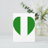 Nigeria Flag Heart Postkarte (Stehend Vorderseite)