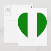 Nigeria Flag Heart Postkarte (Vorne/Hinten)