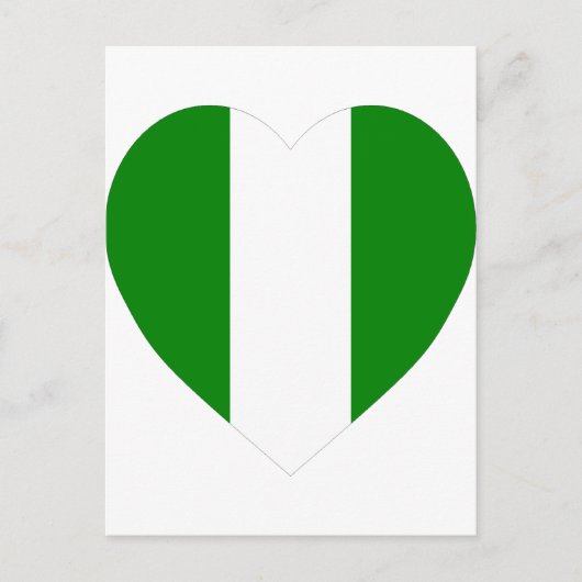 Nigeria Flag Heart Postkarte (Vorderseite)