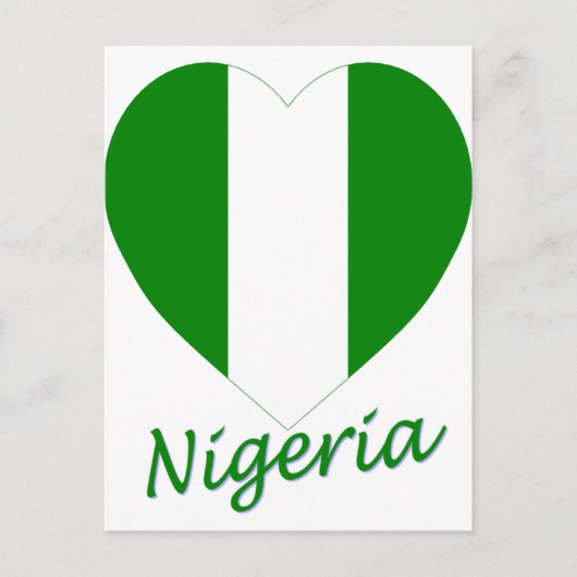 Nigeria Flag Heart Postkarte (Vorderseite)
