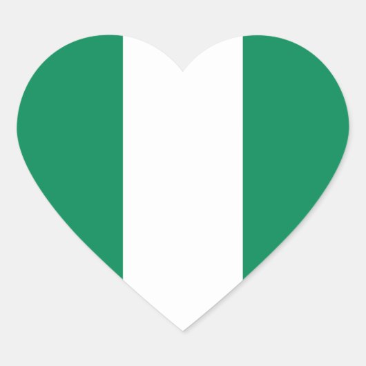 Nigeria Flag Heftsticker Herz-Aufkleber (Vorderseite)