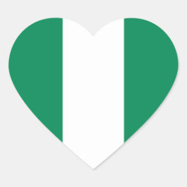 Nigeria Flag Heftsticker Herz-Aufkleber