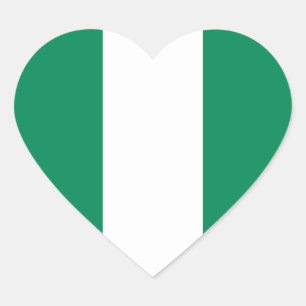 Nigeria Flag Herzkleber Herz-Aufkleber