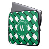 NIGERIA FLAG kundenspezifisches Monogramm BLACK-No Laptopschutzhülle (Vorderseite Links)