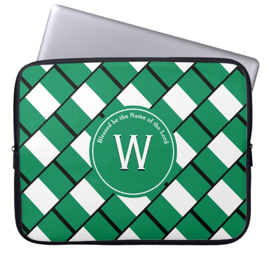 NIGERIA FLAG kundenspezifisches Monogramm BLACK-No Laptopschutzhülle (Vorderseite)