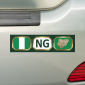 Nigeria Flag Map Code Autoaufkleber (Auf Auto)