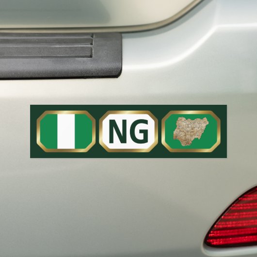 Nigeria Flag Map Code Autoaufkleber (Auf Auto)