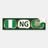Nigeria Flag Map Code Autoaufkleber (Vorne)