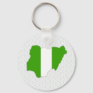 Nigeria Flag Map full size Schlüsselanhänger