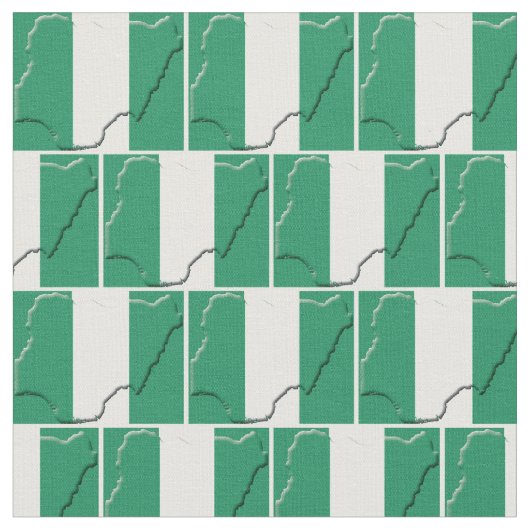 NIGERIA FLAG Map Kontur Stoff (Nahaufnahme)