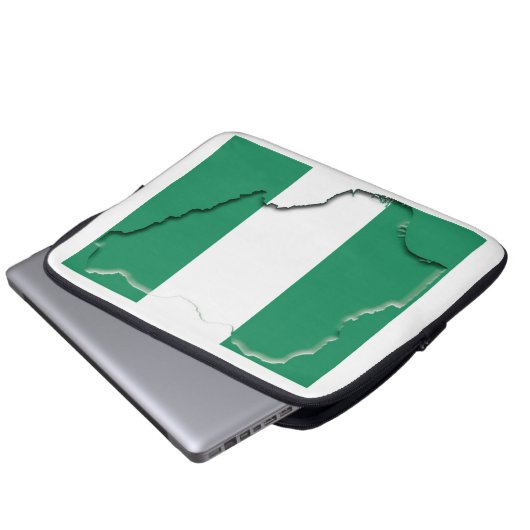 NIGERIA Flag Map Patriotic Computer Laptopschutzhülle (Vorne Knopf)