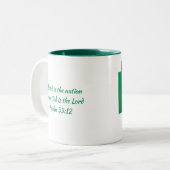 NIGERIA FLAG MAP-Skript, kundenspezifisch WEISS Zweifarbige Tasse (Vorderseite Links)