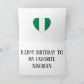 Nigeria Flag Patriotic Geburtstag Karte (Innenseite)