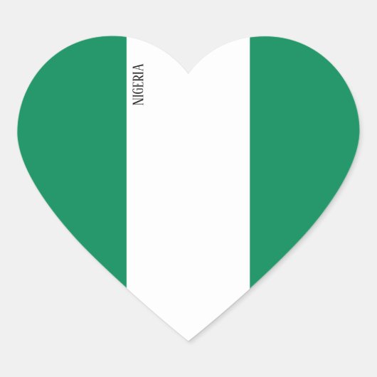 Nigeria Flag Patriotic Herz-Aufkleber (Vorderseite)