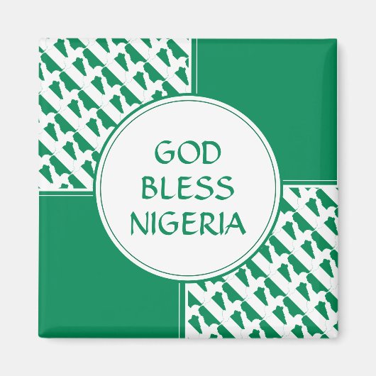 NIGERIA Flag Patriotic Nigerija Naija Magnet (Vorne)