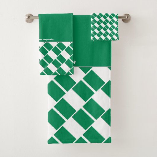 NIGERIA FLAG Personalisierte Schrift GRÜNE Badhandtuch Set (Insitu)