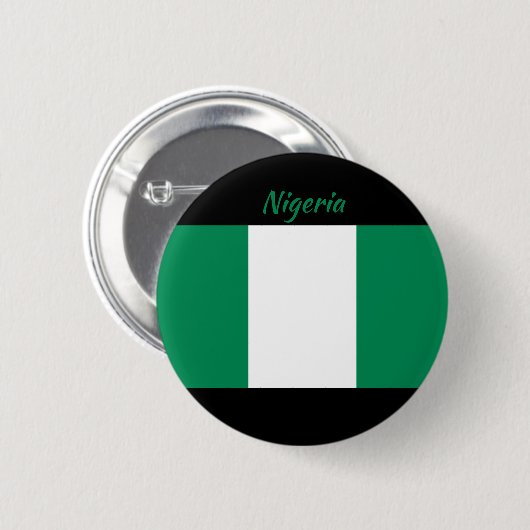Nigeria Flag Round Button (Vorne & Hinten)