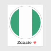Nigeria Flag Round Sticker (Blatt)