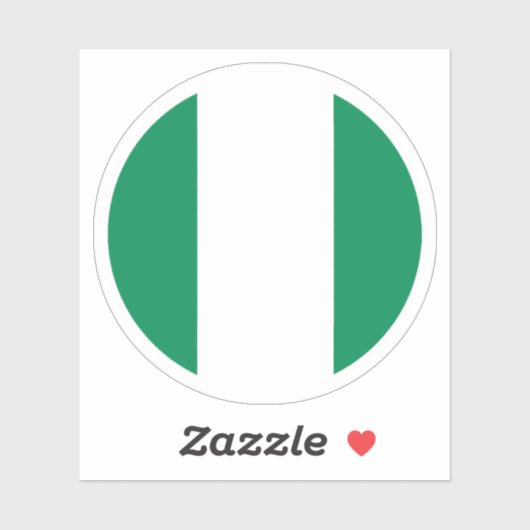 Nigeria Flag Round Sticker (Blatt)