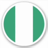 Nigeria Flag Round Sticker (Vorderseite)