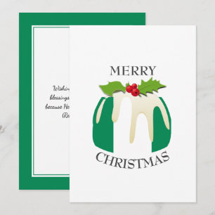 NIGERIA FLAG Weihnachtspudding festlich Feiertagskarte