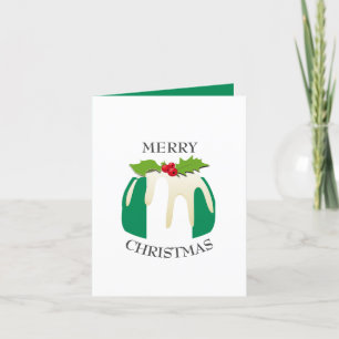 NIGERIA FLAG Weihnachtspudding festlich Feiertagskarte