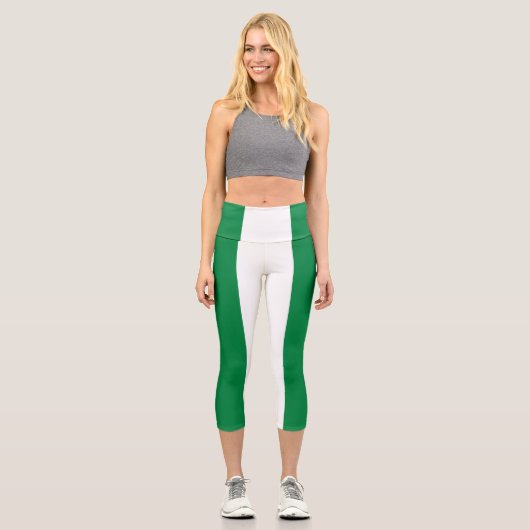 Nigeria-Flagge Capri Leggings (Vorderseite)