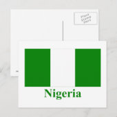 Nigeria-Flagge mit Namen Postkarte (Vorne/Hinten)