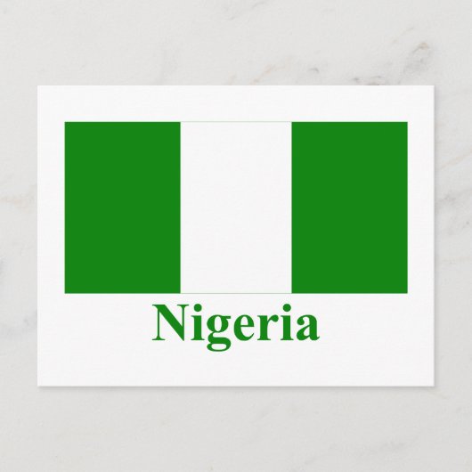 Nigeria-Flagge mit Namen Postkarte (Vorderseite)