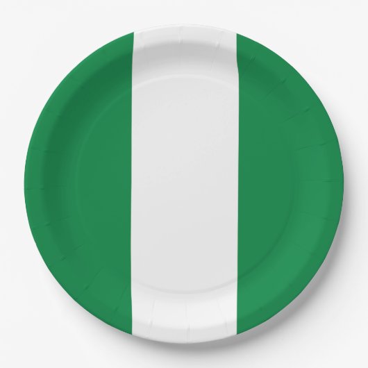 Nigeria-Flagge Pappteller (Vorderseite)