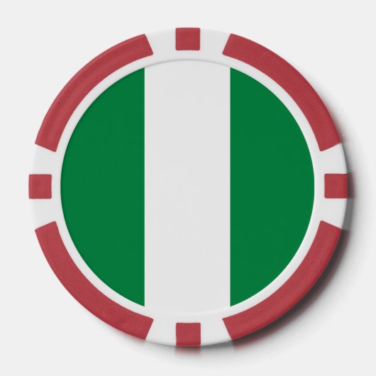 Nigeria-Flagge Pokerchips (Vorderseite)