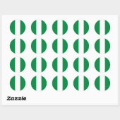 Nigeria-Flagge Runder Aufkleber (Blatt)