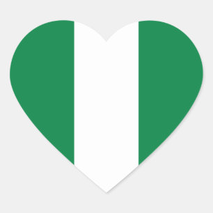 Nigeria-Flaggen-Herz-Aufkleber Herz-Aufkleber