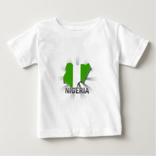 Nigeria-Flaggen-Karte 2,0 Baby T-shirt