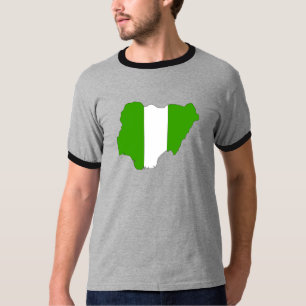 Nigeria-Flaggen-Karte Größengleich T-Shirt