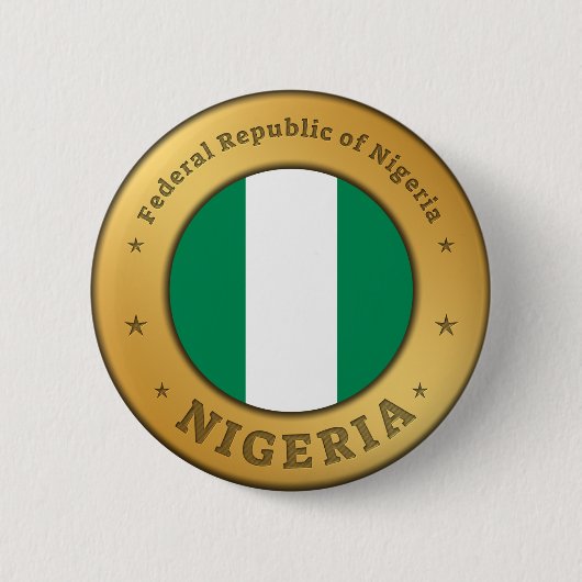 Nigeria-Flaggenabzeichen Button (Vorderseite)