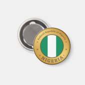Nigeria-Flaggenabzeichen Magnet (Vorderseite/Rückseite)