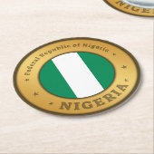 Nigeria-Flaggenabzeichen Runder Pappuntersetzer (Angewinkelt)