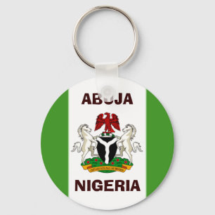 Nigeria-Flaggenkopie, Nigeria_coa, NIGERIA, ABUJA Schlüsselanhänger