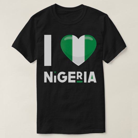 Nigeria I Liebe Nigeria Flaggen Afrika Herz Nigeri T-Shirt (Design vorne)