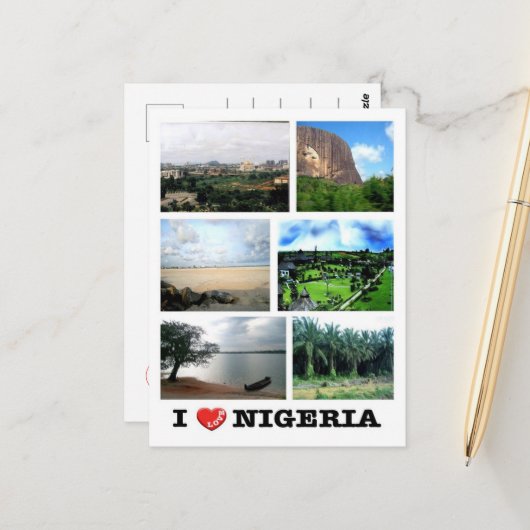 Nigeria - I Liebe - Postkarte (Vorderseite/Rückseite Beispiel)